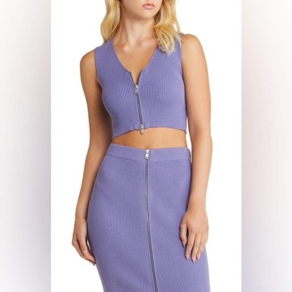 Open Edit Purple Twilight XS Ribbed Vest Coquette girl NWOT